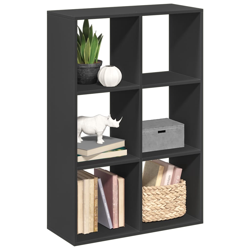 Libreria Divisorio Nera 69,5x29x103,5 cm in Truciolato 858013