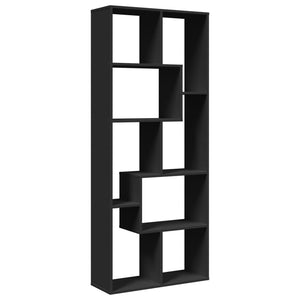 Libreria Divisorio Nera 67x25x161,5 cm in Truciolato 858076