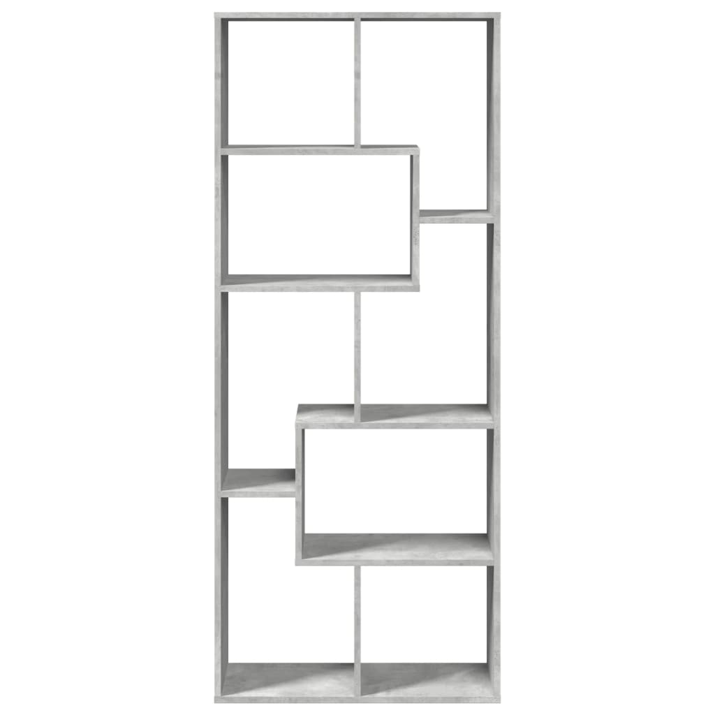 vidaXL Libreria Divisorio Grigio Cemento 67x25x161,5 cm in Truciolato