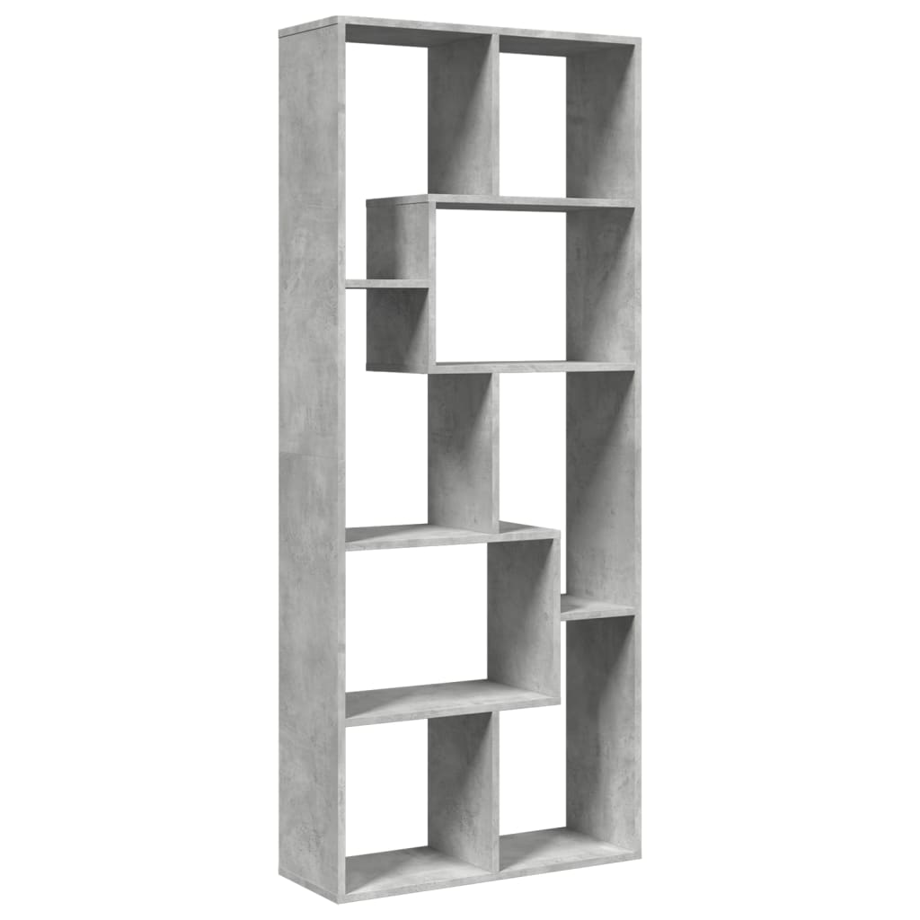 vidaXL Libreria Divisorio Grigio Cemento 67x25x161,5 cm in Truciolato