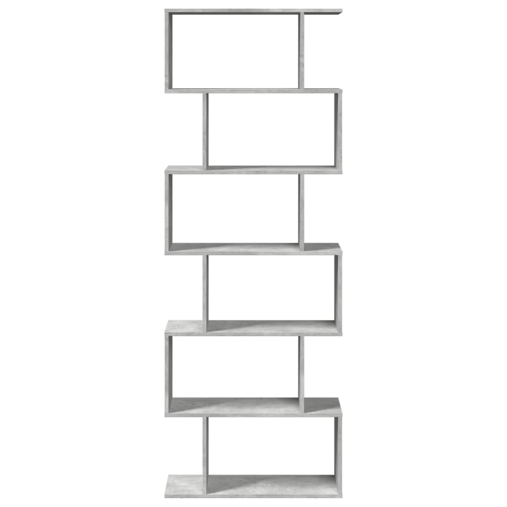 vidaXL Libreria Divisorio 6Piani Grigio Cemento 70x24x193cm Truciolato