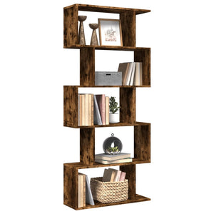Libreria 5 Ripiani Rovere Fumo 70x24x161 cm in Truciolato 858097