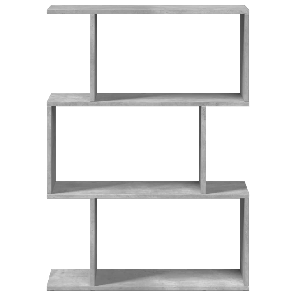 Libreria Divisorio 3Piani Grigio Cemento 70x24x97 cm Truciolato 858114