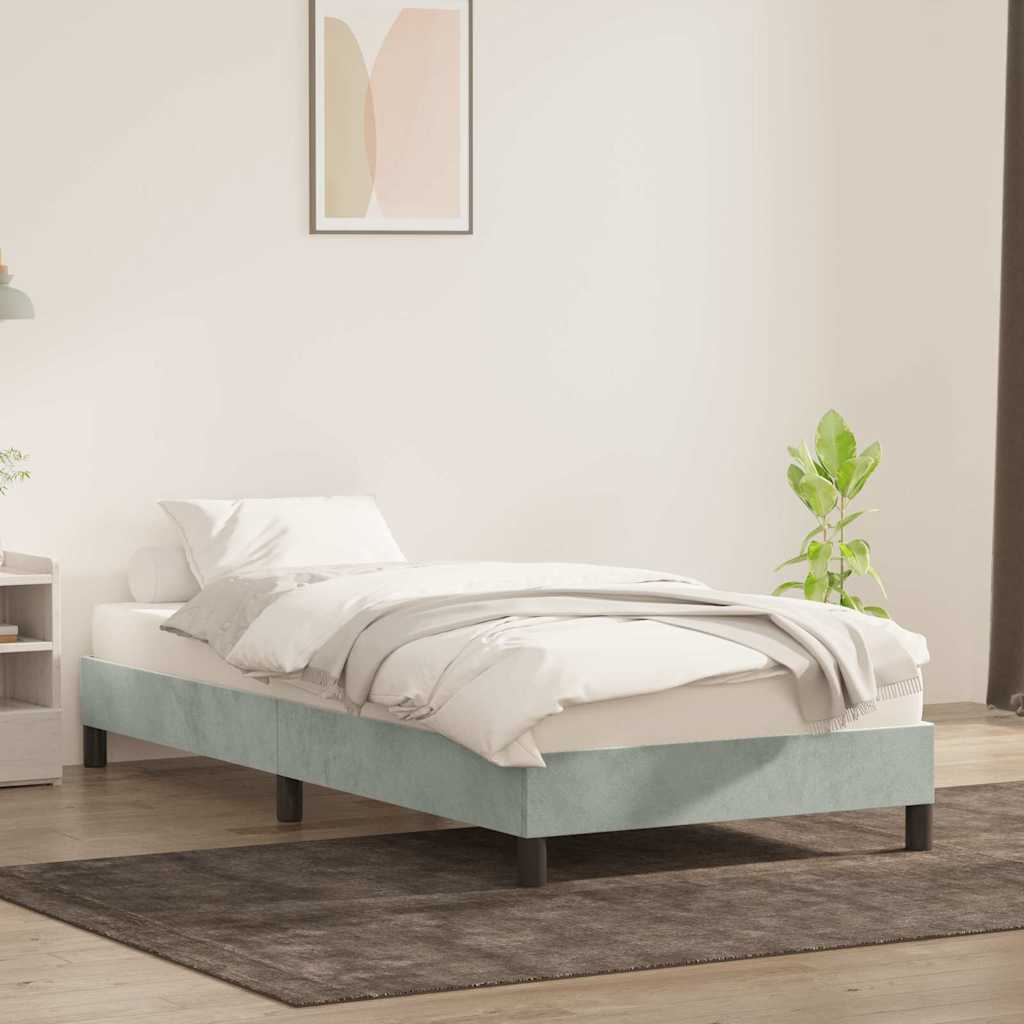 vidaXL Giroletto senza Materasso Grigio Chiaro 90x210 cm Velluto