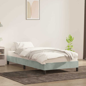 vidaXL Giroletto senza Materasso Grigio Chiaro 90x210 cm Velluto