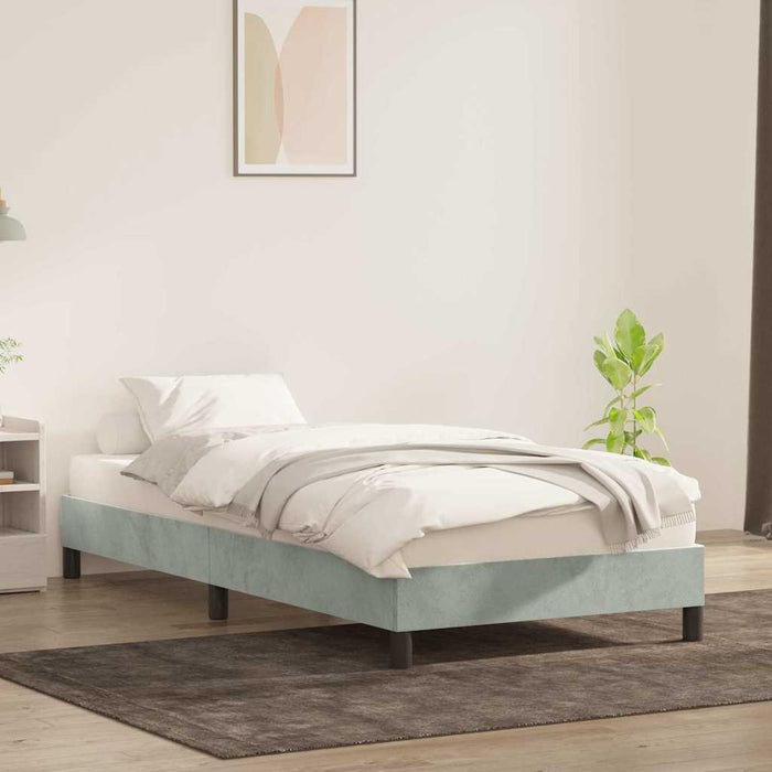 vidaXL Giroletto senza Materasso Grigio Chiaro 90x210 cm Velluto