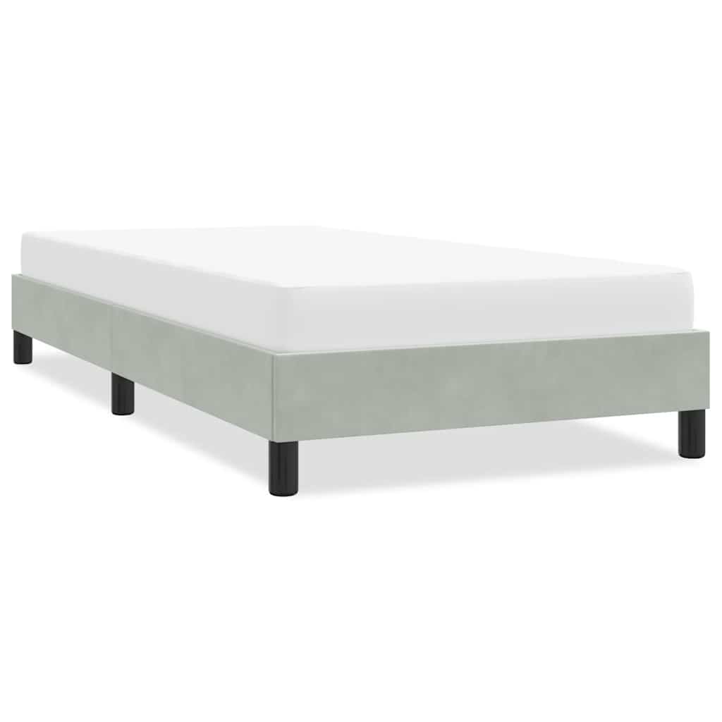 vidaXL Giroletto senza Materasso Grigio Chiaro 90x210 cm Velluto