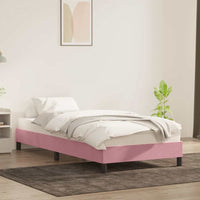 Giroletto senza Materasso-Struttura Letto Rosa 90x210 cm in Velluto