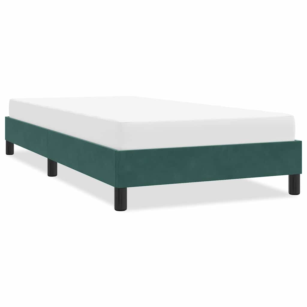 Giroletto senza Materasso-Struttura Letto Verde Scuro 100x210 cm in Velluto