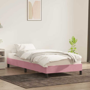 Giroletto senza Materasso-Struttura Letto Rosa 100x210 cm in Velluto