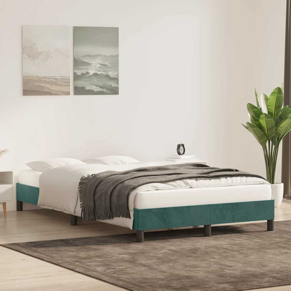 Giroletto senza Materasso-Struttura Letto Verde Scuro 120x210 cm in Velluto