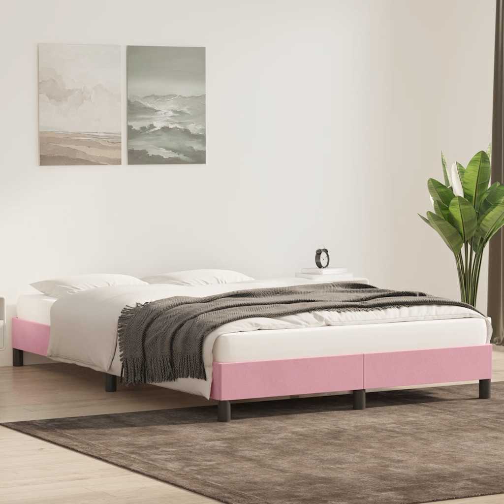 vidaXL Giroletto senza Materasso Rosa 140x210 cm Velluto