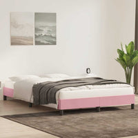 vidaXL Giroletto senza Materasso Rosa 140x210 cm Velluto