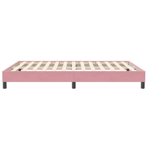 Giroletto senza Materasso-Struttura Letto Rosa 140x210 cm Velluto
