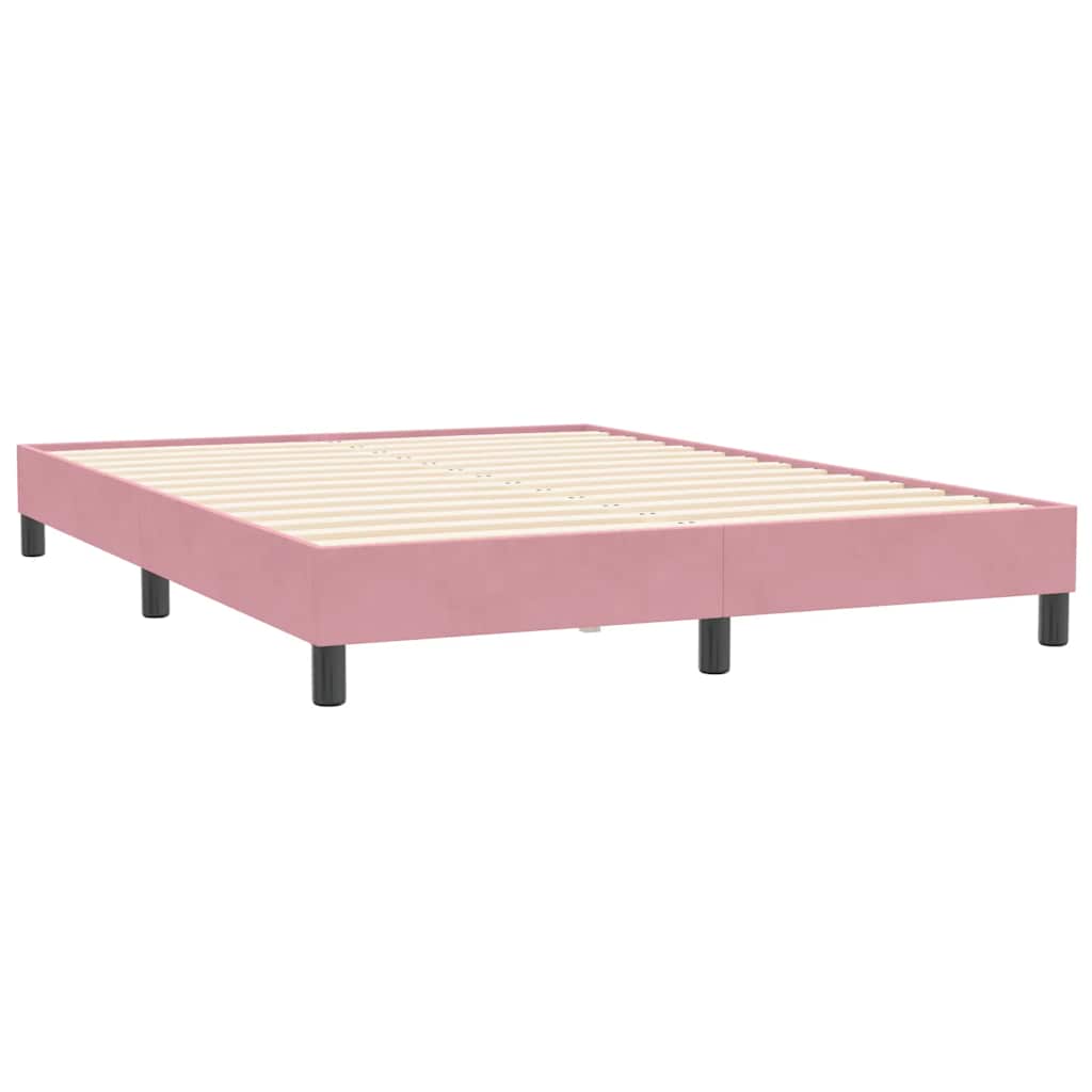 Giroletto senza Materasso-Struttura Letto Rosa 140x210 cm Velluto