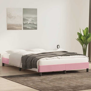 Giroletto senza Materasso-Struttura Letto Rosa 160x210 cm Velluto