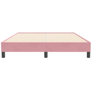 Giroletto senza Materasso-Struttura Letto Rosa 160x210 cm Velluto