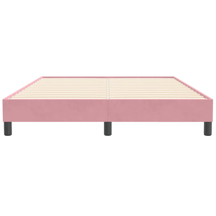 Giroletto senza Materasso-Struttura Letto Rosa 160x210 cm Velluto