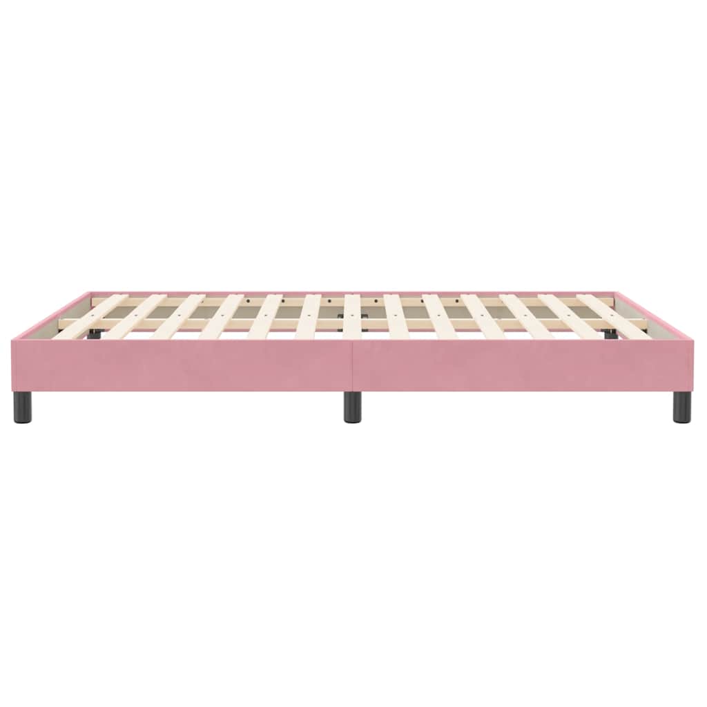 Giroletto senza Materasso-Struttura Letto Rosa 160x210 cm Velluto