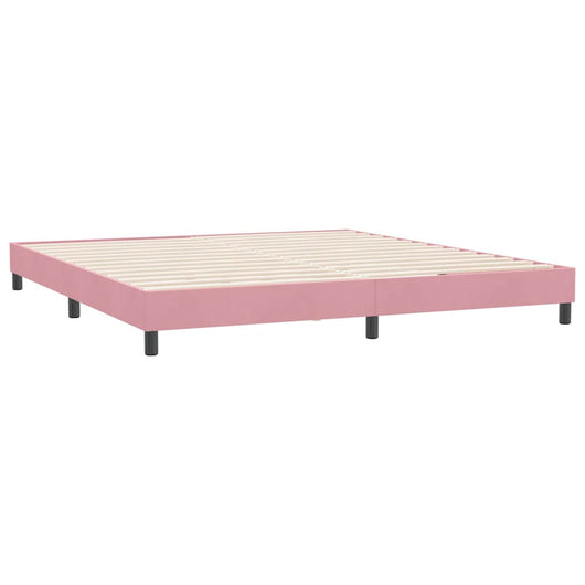Giroletto senza Materasso-Struttura Letto Rosa 180x210 cm Velluto