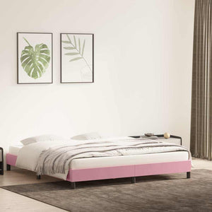 Giroletto senza Materasso-Struttura Letto Rosa 180x210 cm Velluto