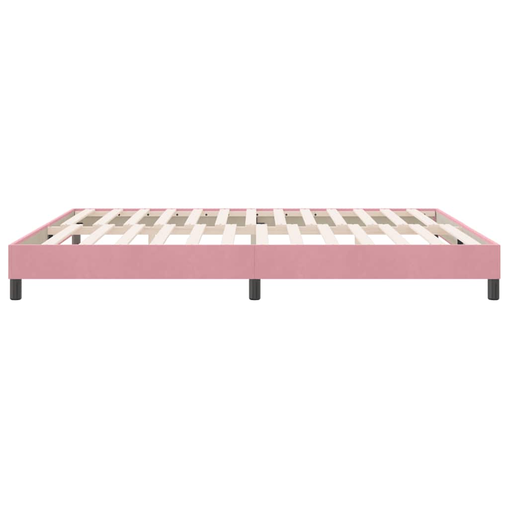 Giroletto senza Materasso-Struttura Letto Rosa 180x210 cm Velluto