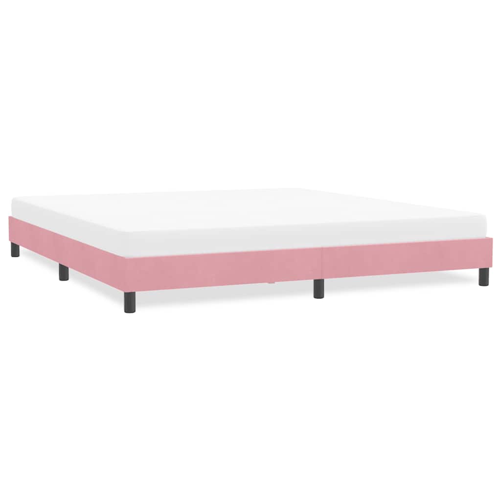 Giroletto senza Materasso-Struttura Letto Rosa 180x210 cm Velluto
