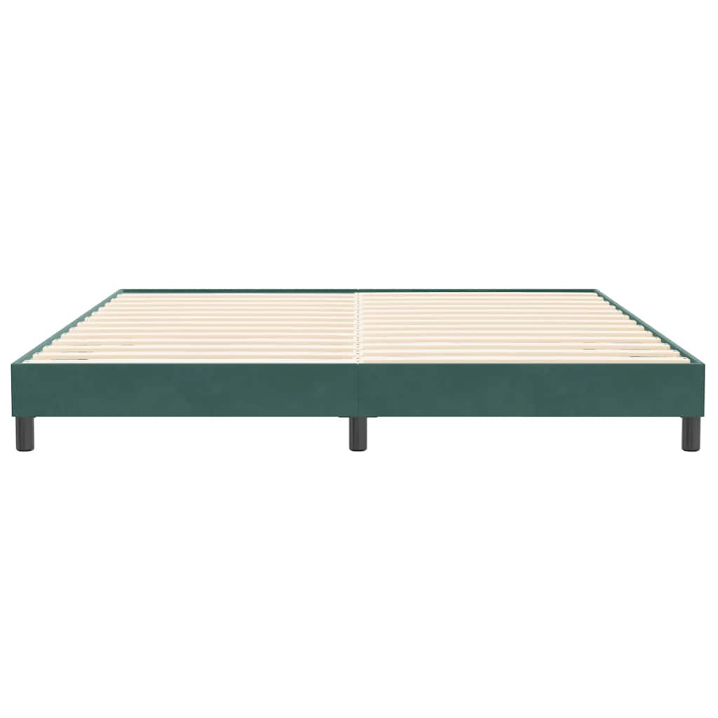 vidaXL Giroletto senza Materasso Verde Scuro 200x210 cm in Velluto