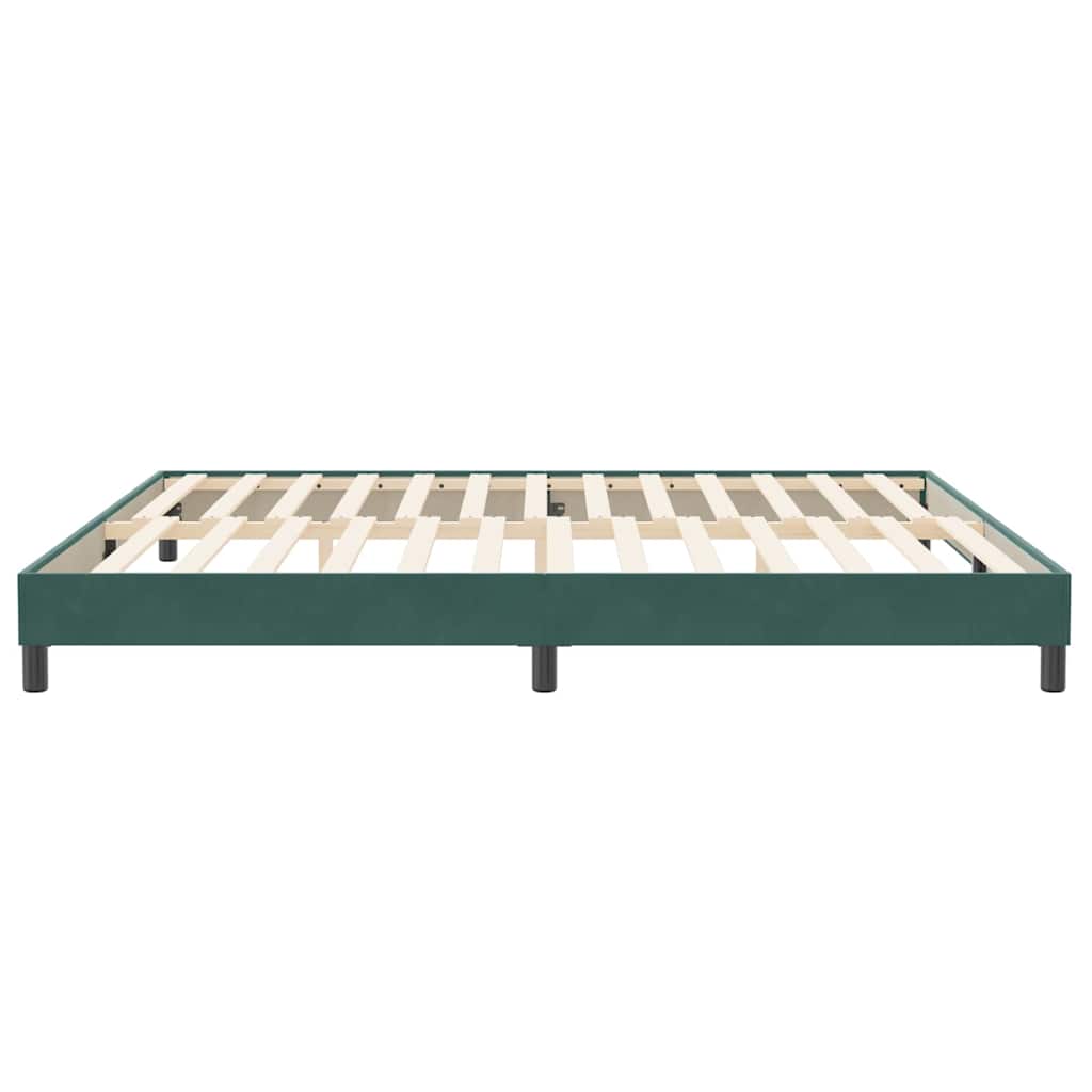 vidaXL Giroletto senza Materasso Verde Scuro 200x210 cm in Velluto
