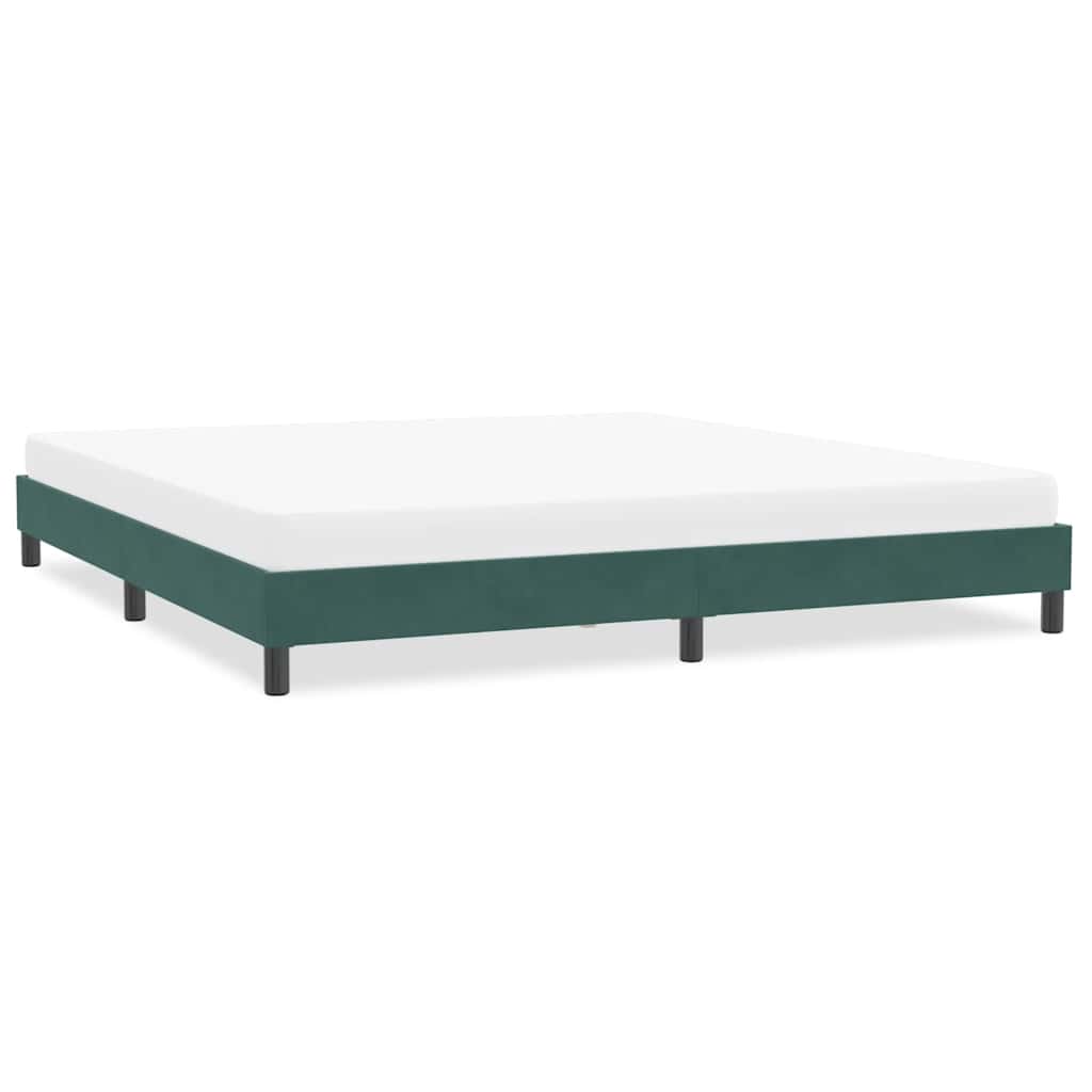 vidaXL Giroletto senza Materasso Verde Scuro 200x210 cm in Velluto