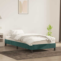 Giroletto senza Materasso-Struttura Letto Verde Scuro 80x220 cm in Velluto