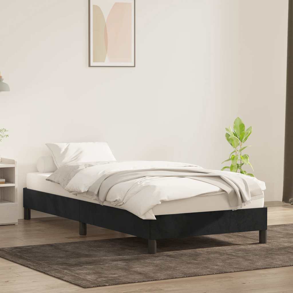 Giroletto senza Materasso-Struttura Letto Nero 90x220 cm in Velluto