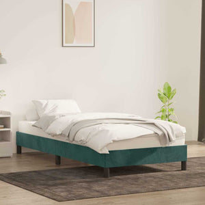 Giroletto senza Materasso-Struttura Letto Verde Scuro 90x220 cm in Velluto