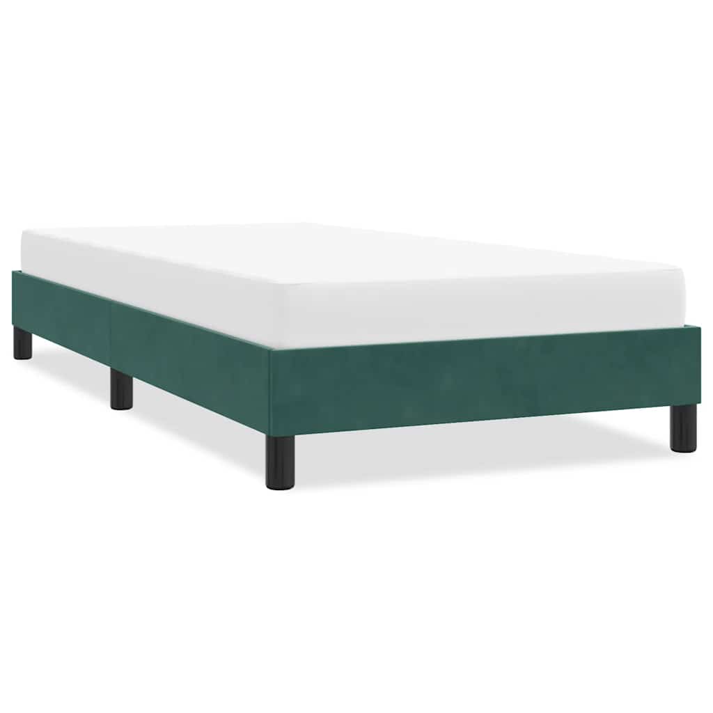 Giroletto senza Materasso-Struttura Letto Verde Scuro 90x220 cm in Velluto