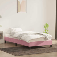 Giroletto senza Materasso-Struttura Letto Rosa 90x220 cm Velluto