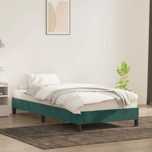 Giroletto senza Materasso-Struttura Letto Verde Scuro 100x220 cm in Velluto
