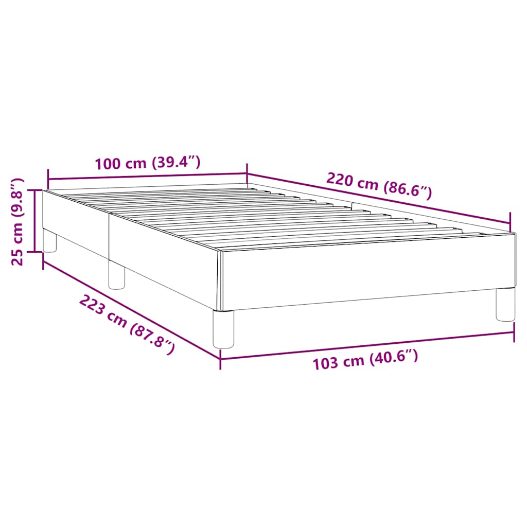 Giroletto senza Materasso Rosa 100x220 cm Velluto 4101396