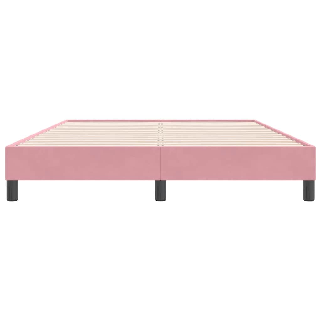 Giroletto senza Materasso-Struttura Letto Rosa 140x220 cm Velluto