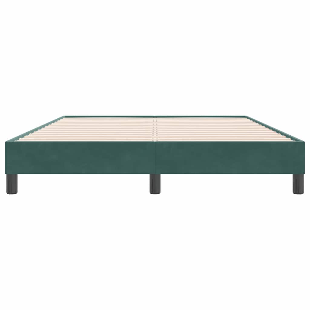 vidaXL Giroletto senza Materasso Verde Scuro 160x220 cm in Velluto