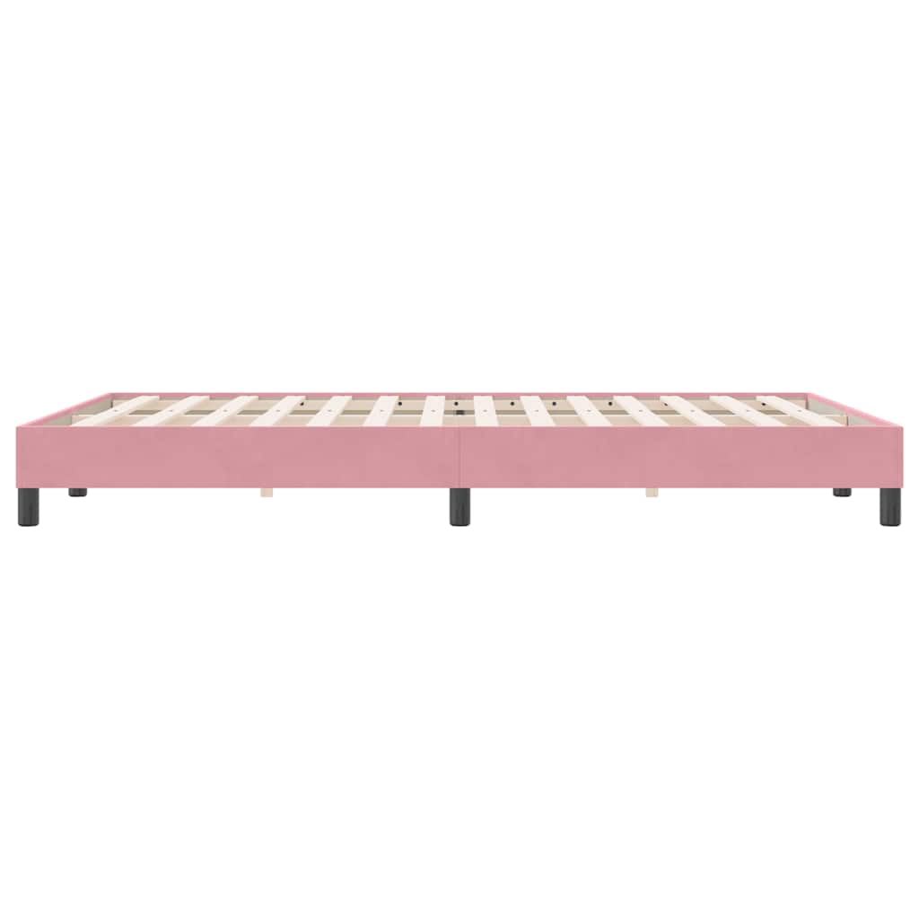 Giroletto senza Materasso-Struttura Letto Rosa 160x220 cm Velluto