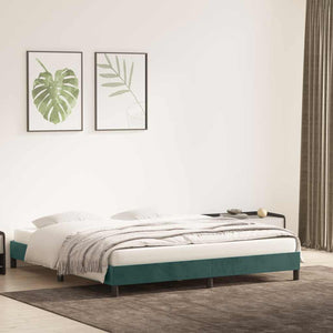 Giroletto senza Materasso-Struttura Letto Verde Scuro 180x220 cm in Velluto