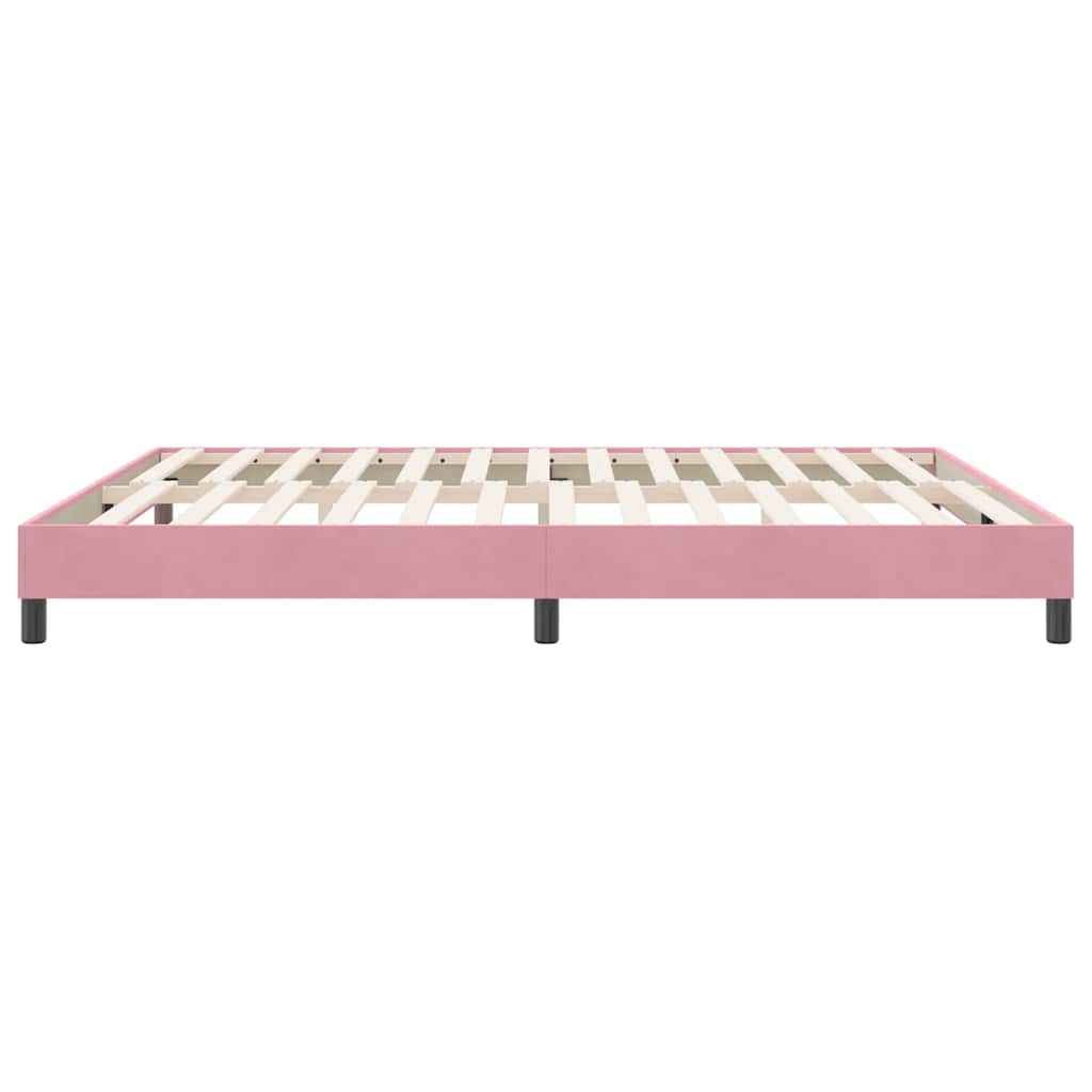 Giroletto senza Materasso-Struttura Letto Rosa 180x220 cm Velluto