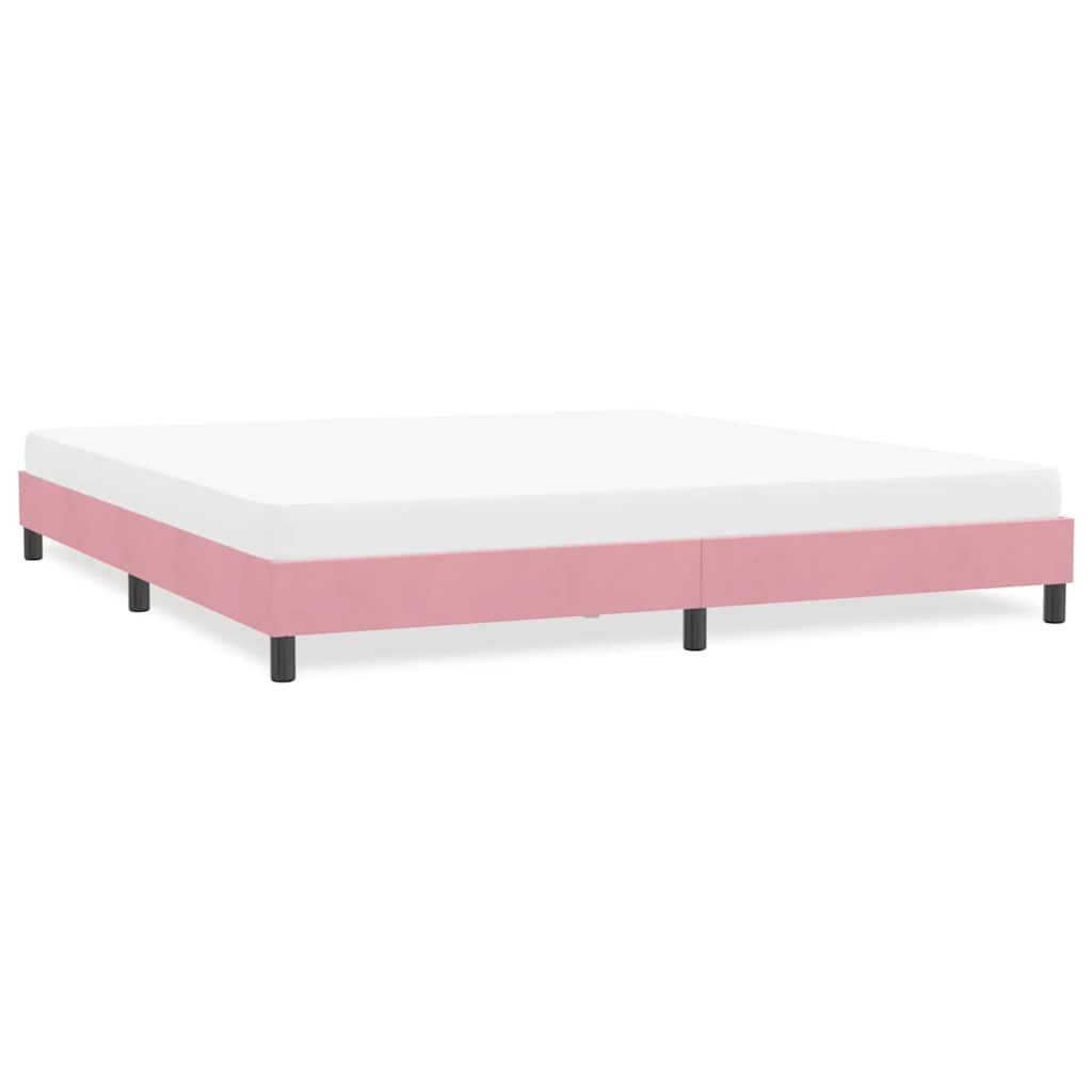 Giroletto senza Materasso-Struttura Letto Rosa 180x220 cm Velluto