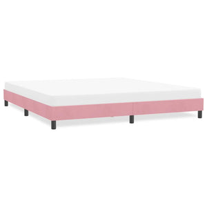 Giroletto senza Materasso-Struttura Letto Rosa 180x220 cm Velluto
