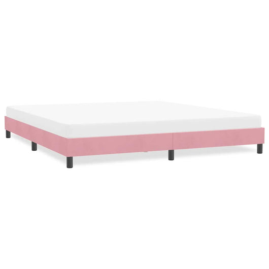 Giroletto senza Materasso-Struttura Letto Rosa 180x220 cm Velluto