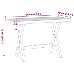 vidaXL Scrivania NOAIN Gambe a Forma di X 120x50x75 cm Legno Massello