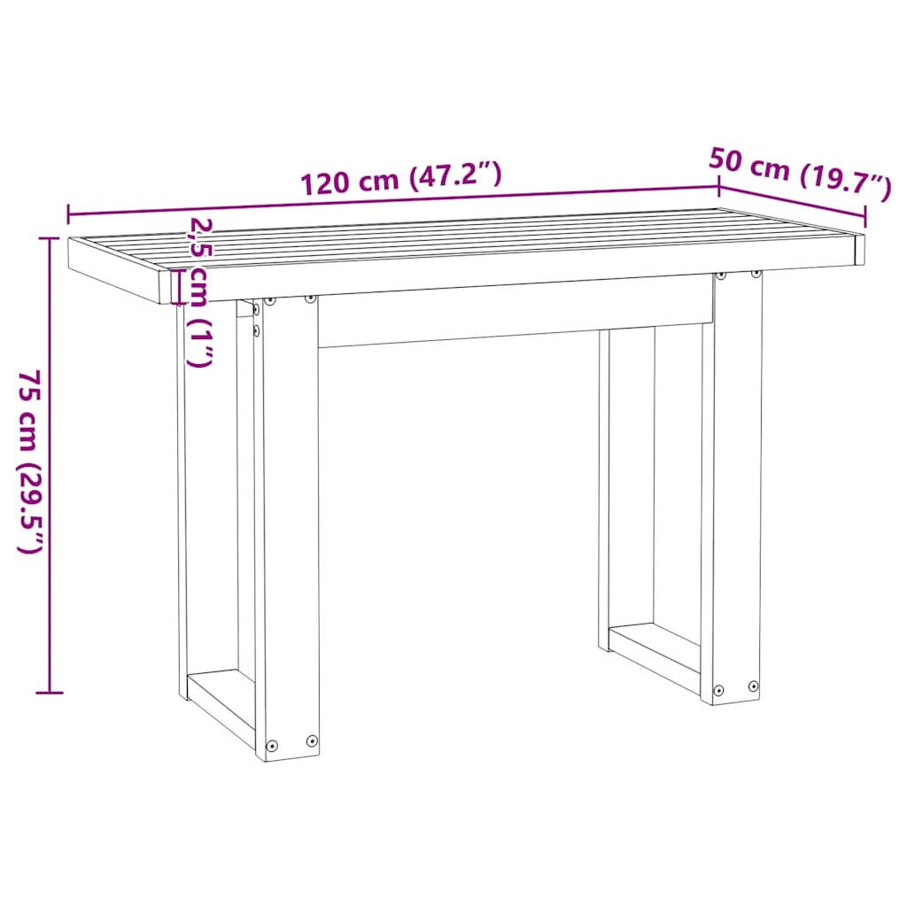 vidaXL Scrivania NOAIN Gambe a Forma di U 120x50x75 cm Legno Massello