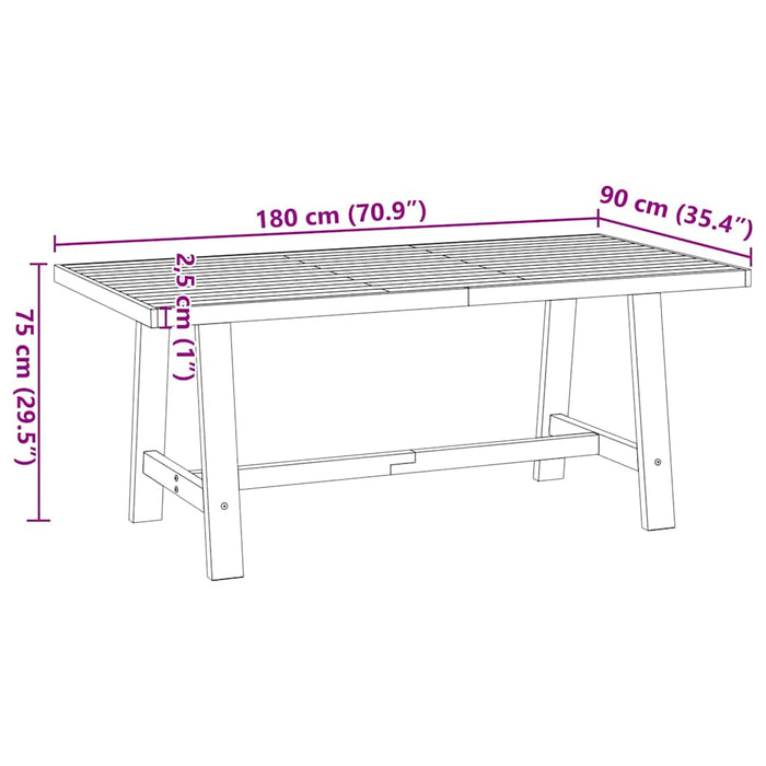 Tavolo Pranzo NOAIN Gambe a Forma A 180x90x75 cm Legno Massello
