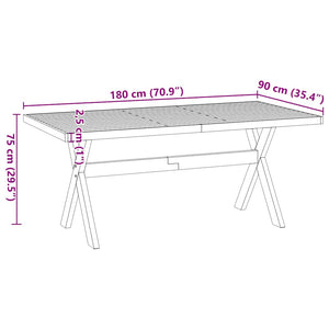Tavolo Pranzo NOAIN Gambe a Forma X 180x90x75 cm Legno Massello 4100046