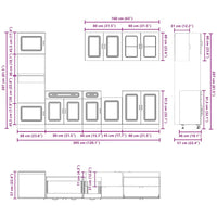 Set Mobili da Cucina 7 pz Kalmar Bianco Legno Multistrato 3314731